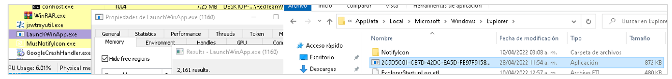 Figure 6 Persistence process in the infected operating system