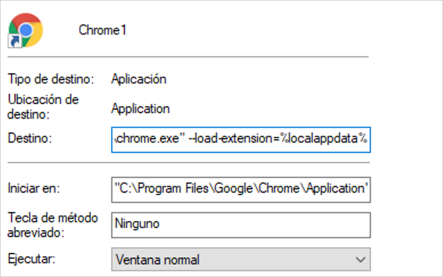 LNK file loading attacker extension