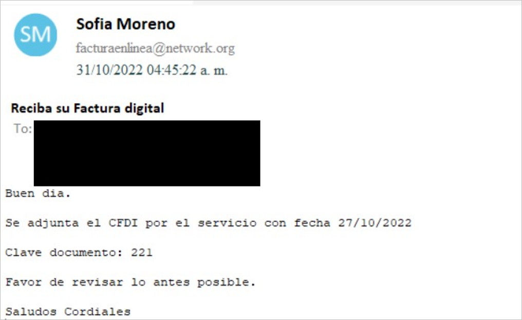 Phishing email