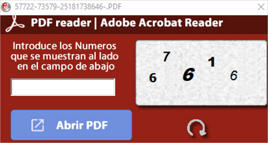 CAPTCHA validator used by the malware